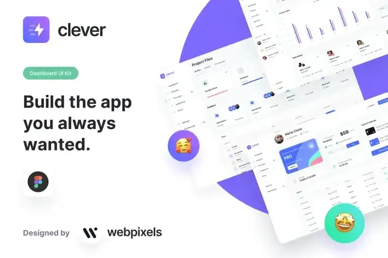 Clever – Figma Dashboard UI Kit screenshot