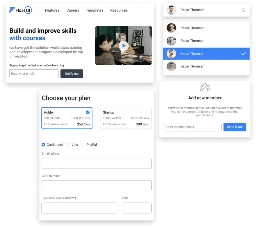 Float UI screenshot