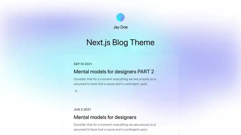 Next.js Blog Theme screenshot