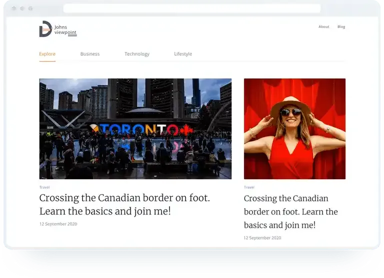 Personal blog screenshot