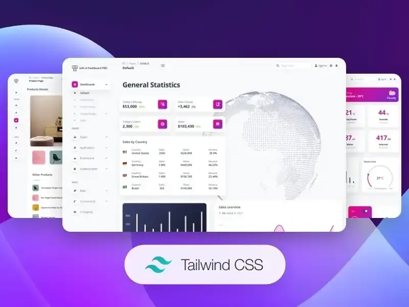 Soft UI Dashboard Pro Tailwind screenshot