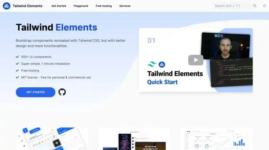 Tailwind Elements screenshot